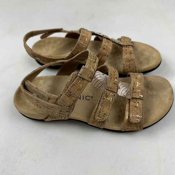 Vionic Amber Tan Brown Leather Strappy Sandals Sz 7 44AMBER/TVW1275 $89 - Picture 6 of 9